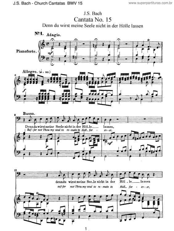 Partitura da música Cantata No. 15