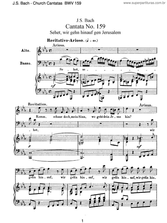 Partitura da música Cantata No. 159