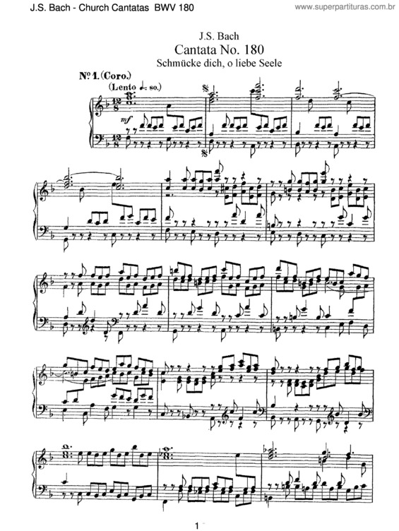 Partitura da música Cantata No. 180