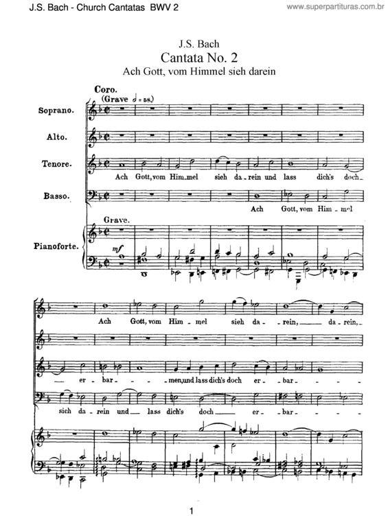 Partitura da música Cantata No. 2