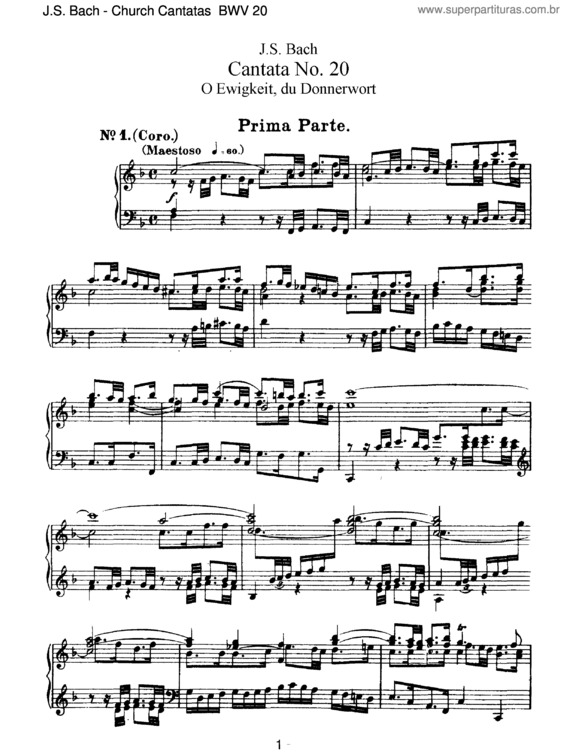 Partitura da música Cantata No. 20