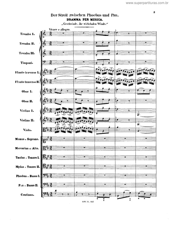 Partitura da música Cantata No. 201