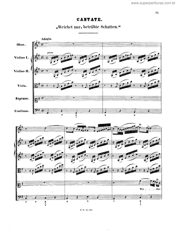 Partitura da música Cantata No. 202