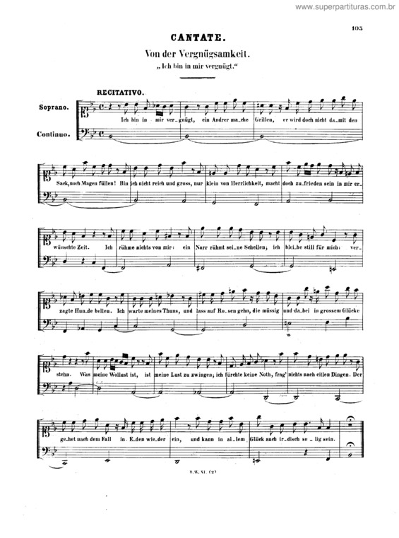 Partitura da música Cantata No. 204