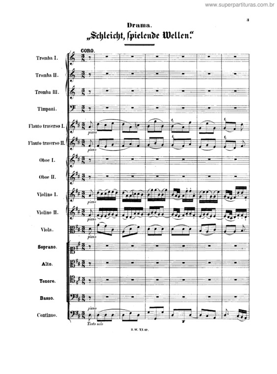 Partitura da música Cantata No. 206