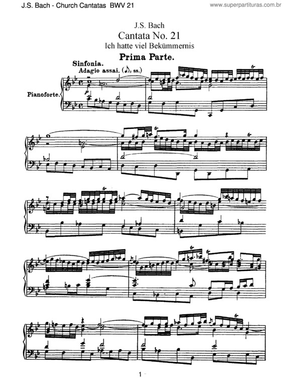 Partitura da música Cantata No. 21