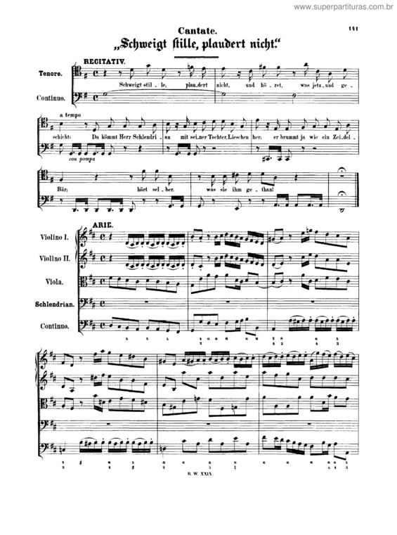 Partitura da música Cantata No. 211