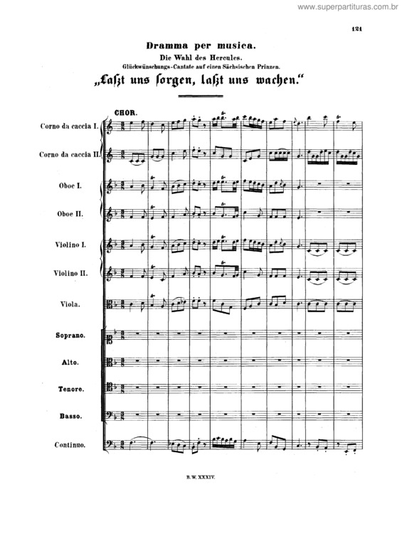 Partitura da música Cantata No. 213