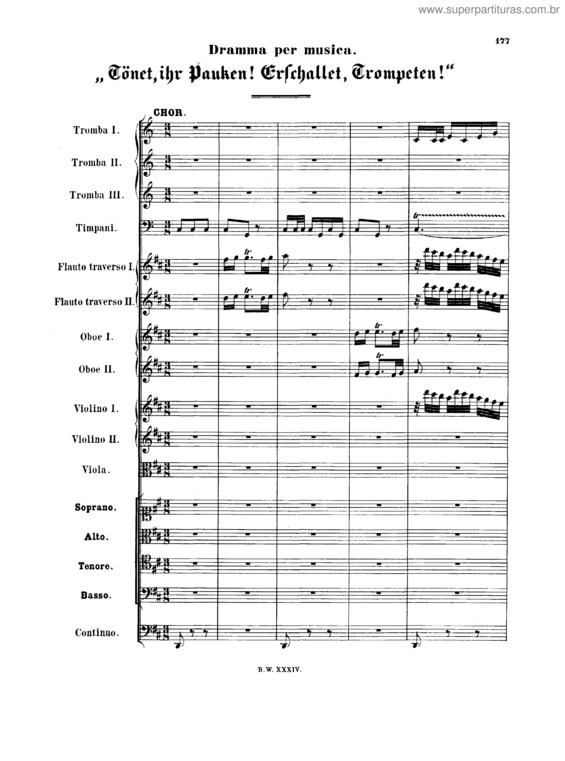 Partitura da música Cantata No. 214