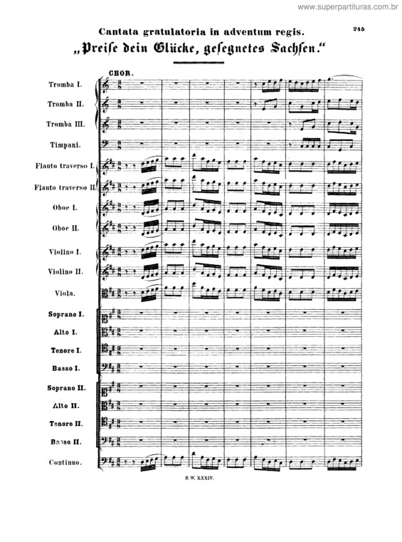 Partitura da música Cantata No. 215