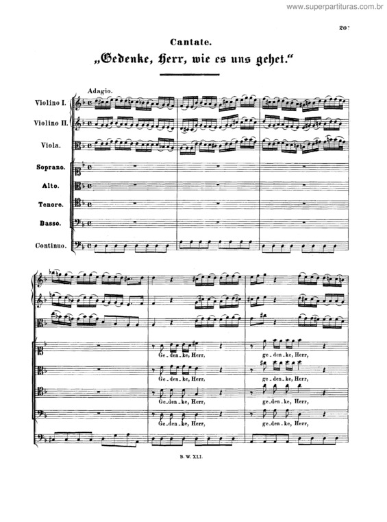 Partitura da música Cantata No. 217