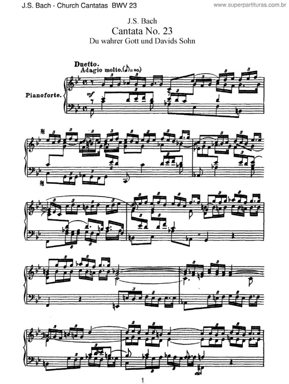 Partitura da música Cantata No. 23