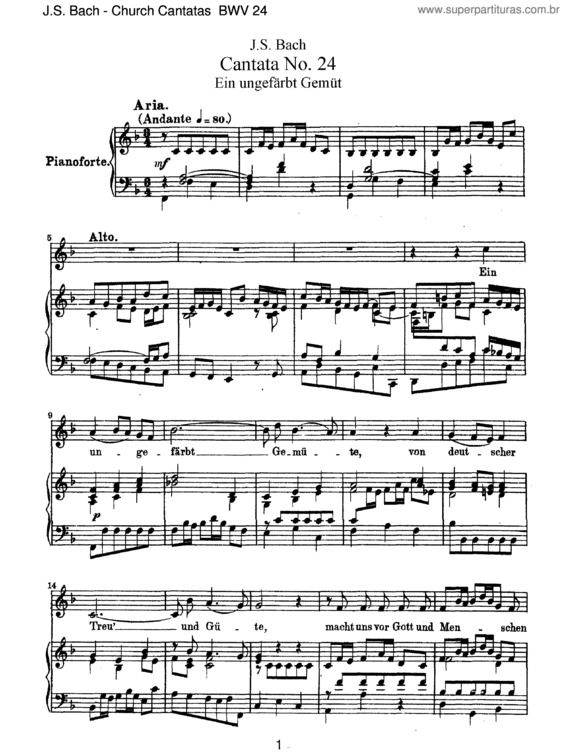 Partitura da música Cantata No. 24