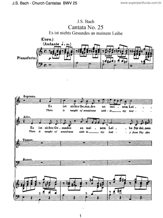 Partitura da música Cantata No. 25