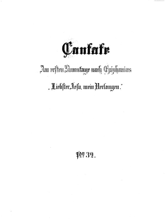 Partitura da música Cantata No. 32 v.2
