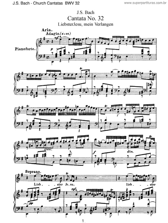 Partitura da música Cantata No. 32