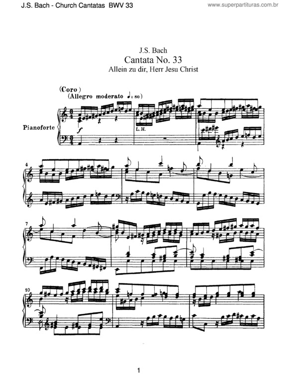 Partitura da música Cantata No. 33
