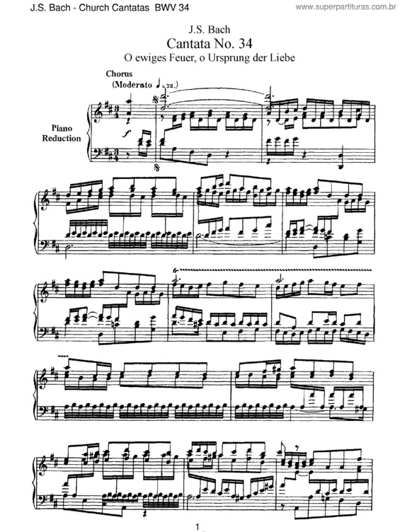 Partitura da música Cantata No. 34
