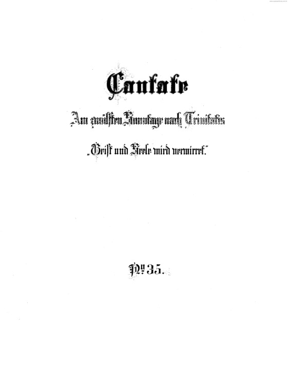 Partitura da música Cantata No. 35 v.2