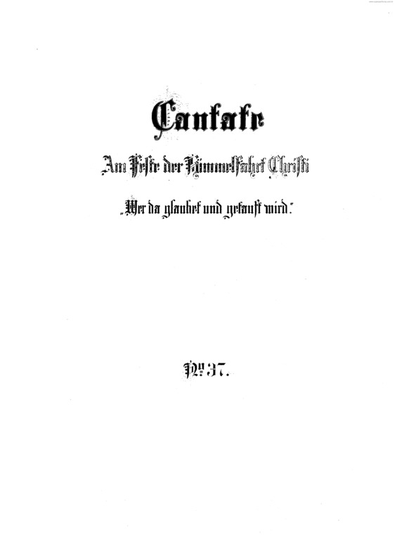 Partitura da música Cantata No. 37 v.2