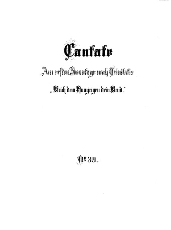 Partitura da música Cantata No. 39 v.2