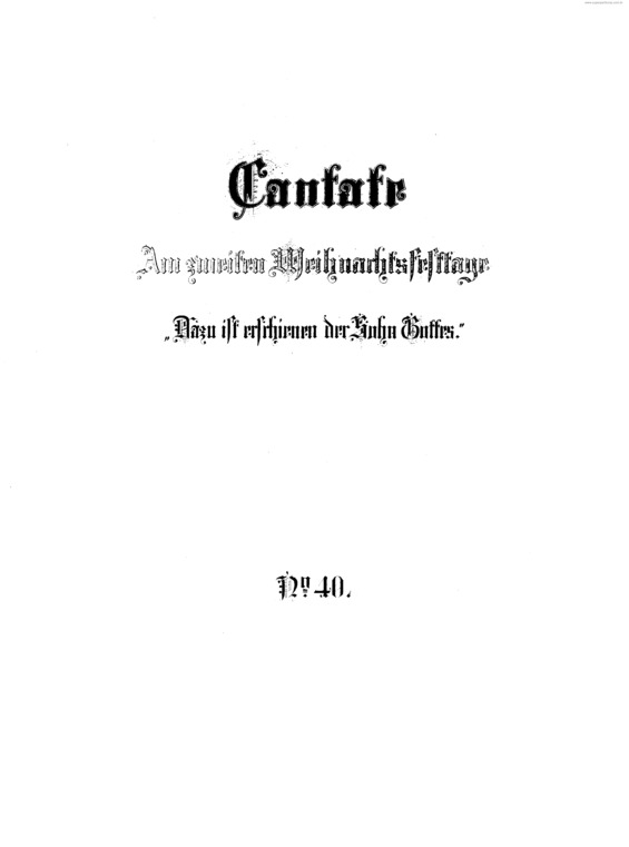 Partitura da música Cantata No. 40 v.2