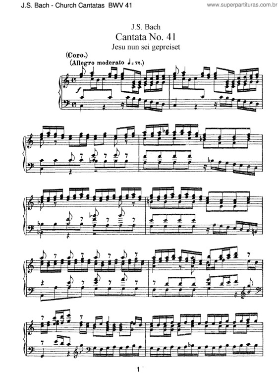 Partitura da música Cantata No. 41