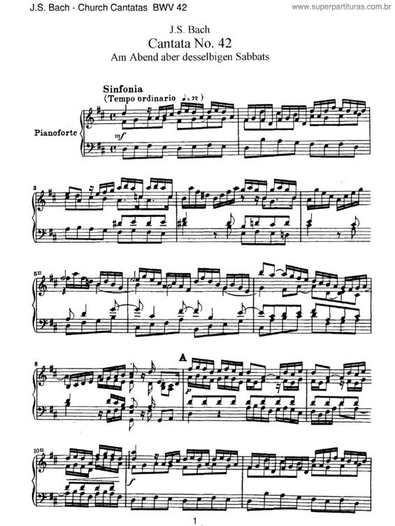 Partitura da música Cantata No. 42