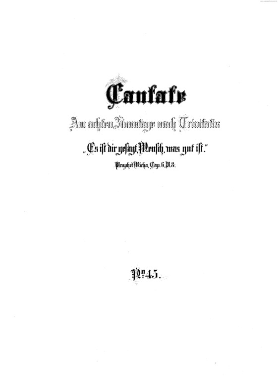 Partitura da música Cantata No. 45 v.2