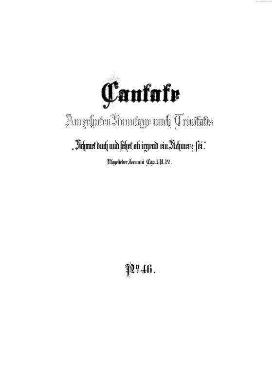 Partitura da música Cantata No. 46 v.2