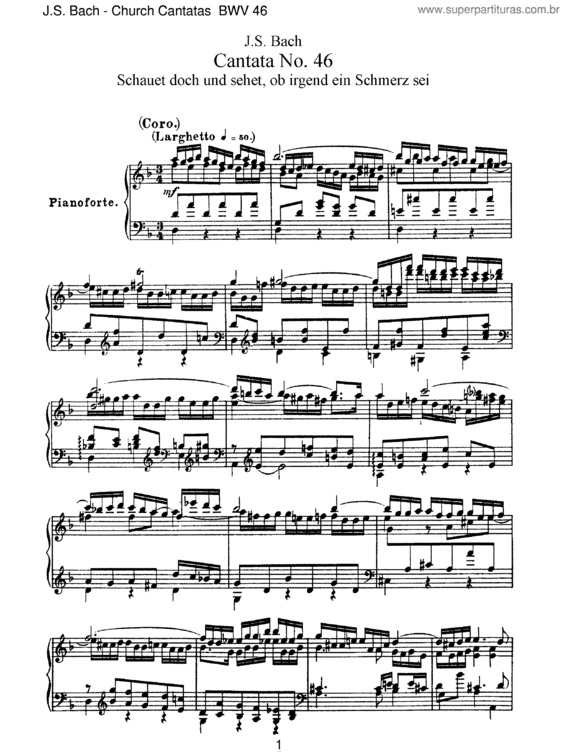 Partitura da música Cantata No. 46