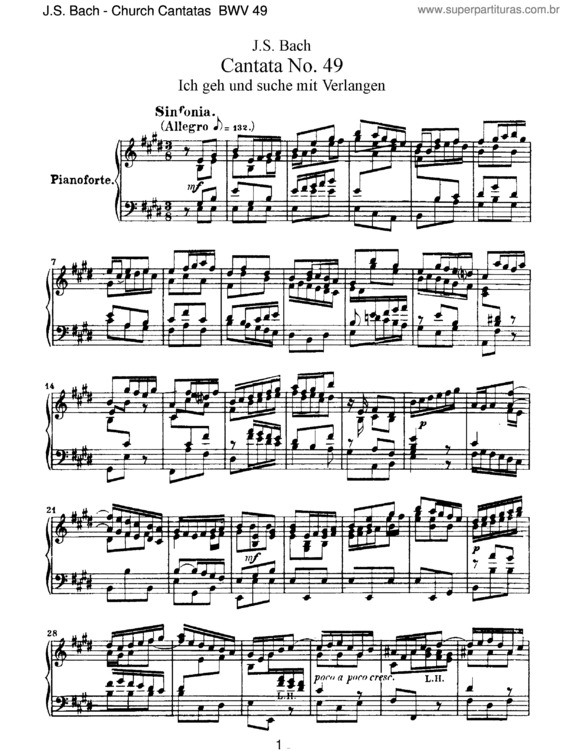 Partitura da música Cantata No. 49