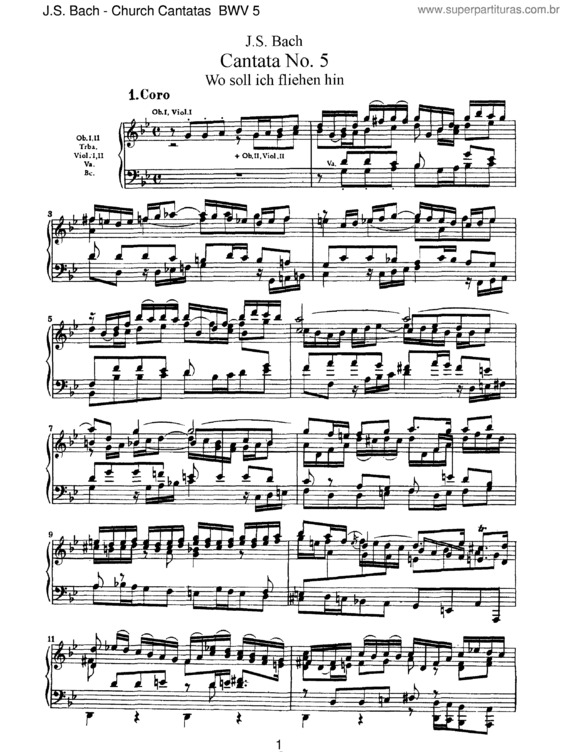 Partitura da música Cantata No. 5