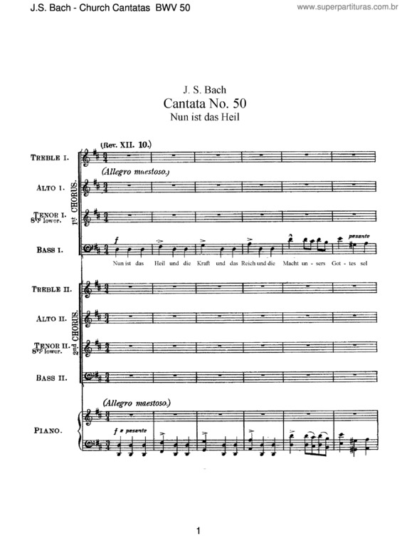 Partitura da música Cantata No. 50