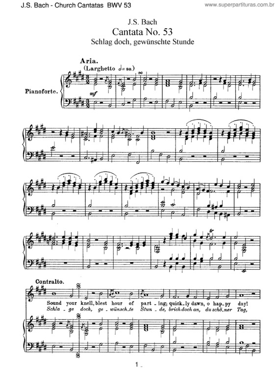 Partitura da música Cantata No. 53