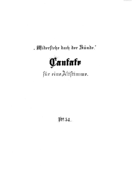Partitura da música Cantata No. 54 v.2