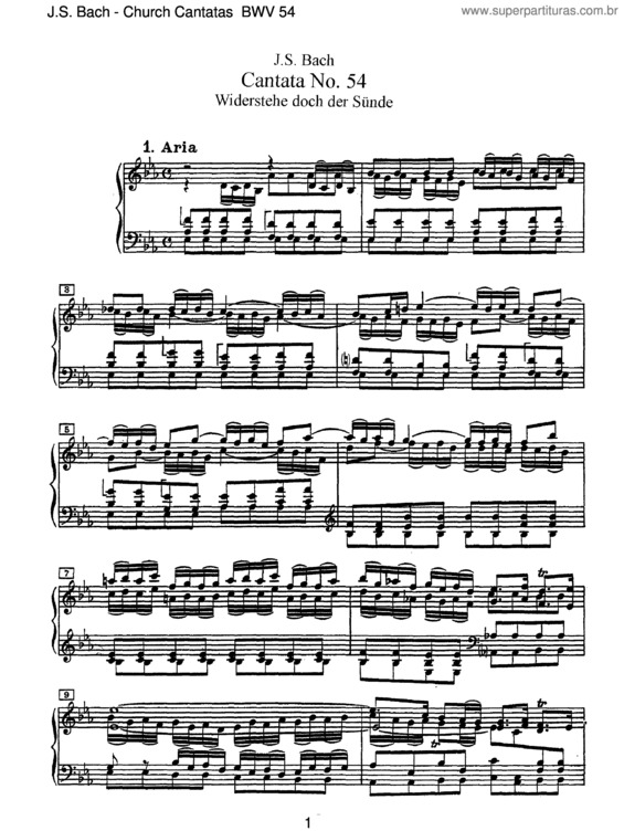 Partitura da música Cantata No. 54