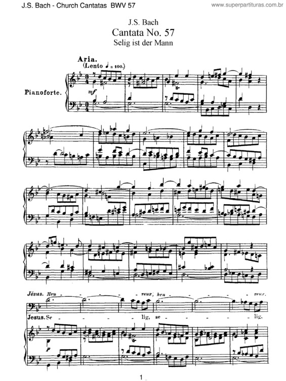 Partitura da música Cantata No. 57