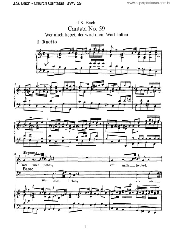 Partitura da música Cantata No. 59