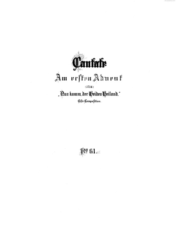 Partitura da música Cantata No. 61 v.2