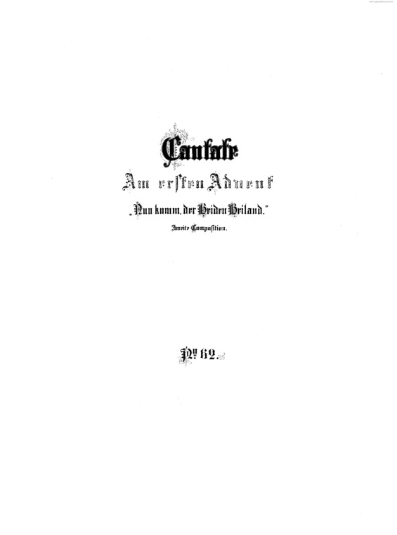 Partitura da música Cantata No. 62 v.2