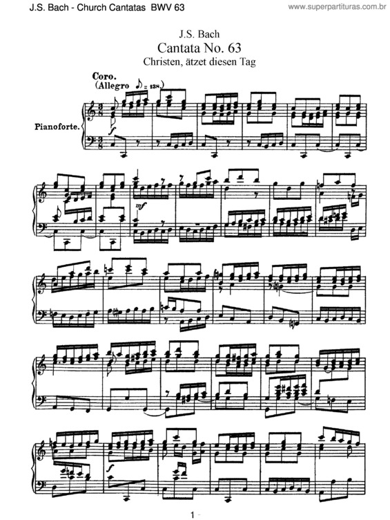 Partitura da música Cantata No. 63