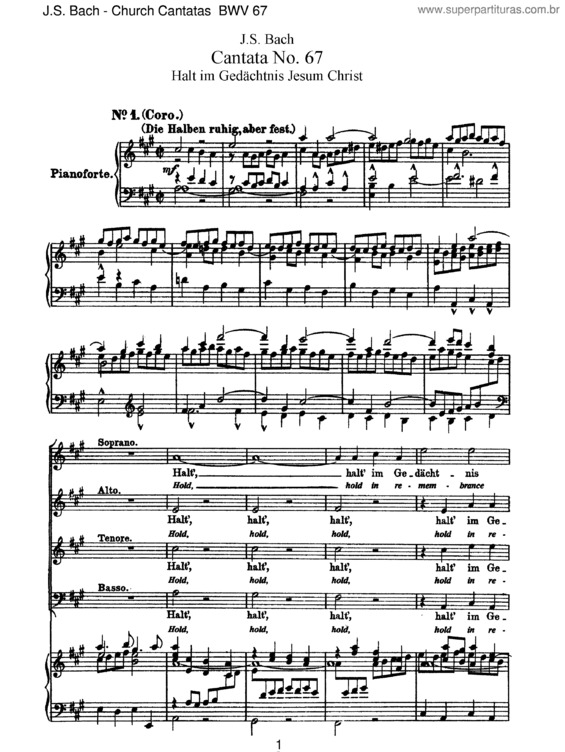 Partitura da música Cantata No. 67