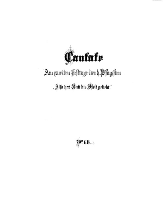 Partitura da música Cantata No. 68 v.2