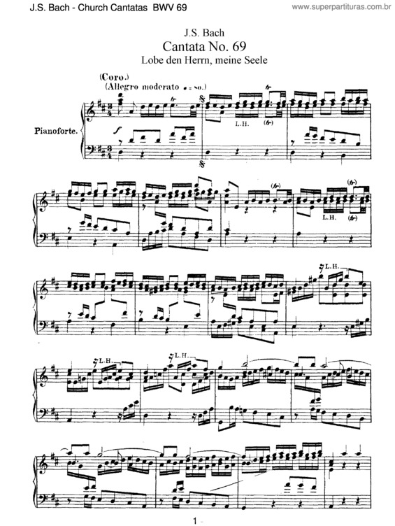 Partitura da música Cantata No. 69