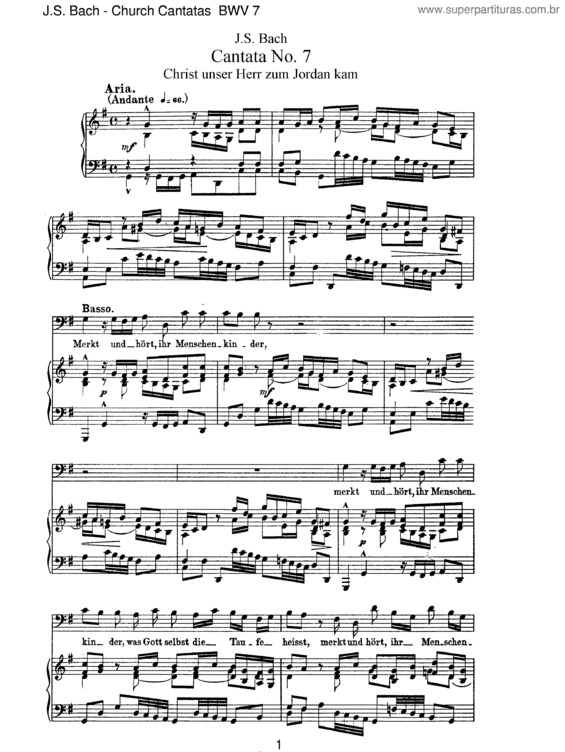 Partitura da música Cantata No. 7
