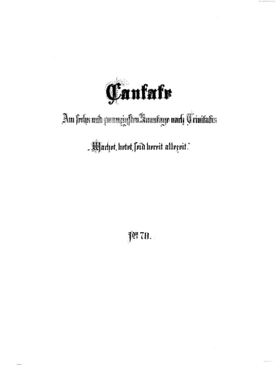 Partitura da música Cantata No. 70 v.2