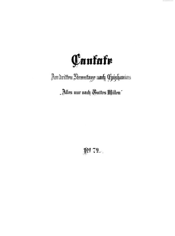 Partitura da música Cantata No. 72 v.2
