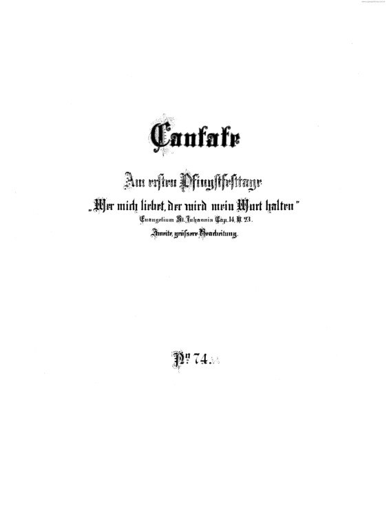Partitura da música Cantata No. 74 v.2