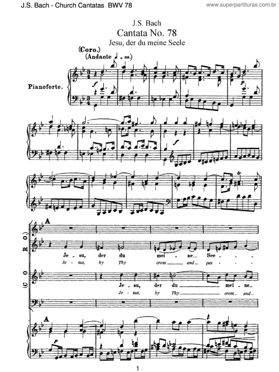 Partitura da música Cantata No. 78